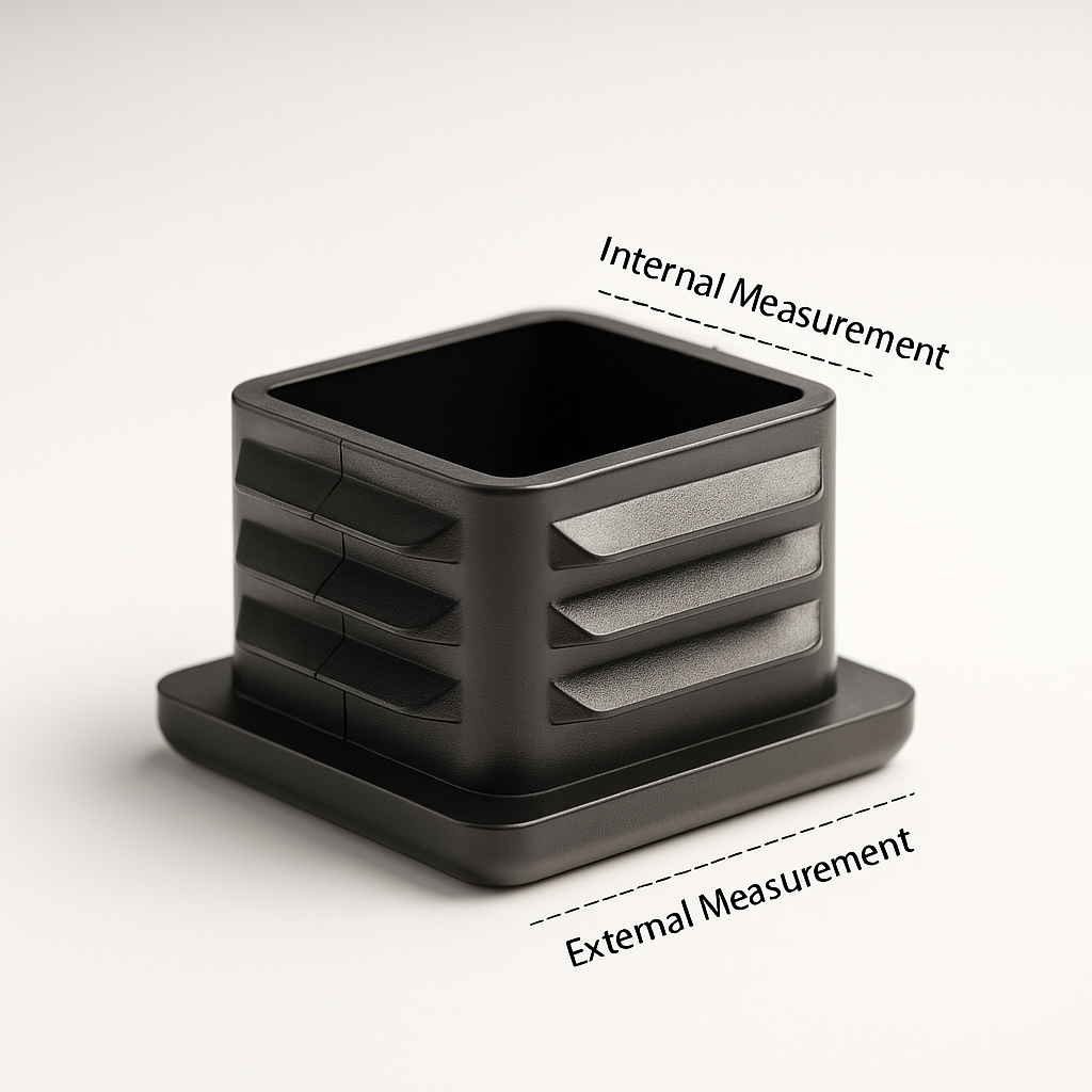 Square Black Flat Internal Chair Tip