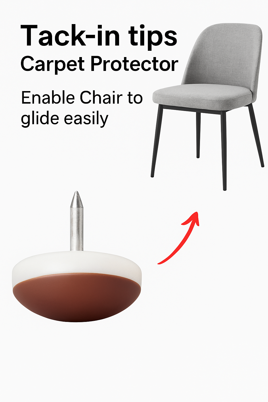 Tack-in Glides on Carpet - 19mm